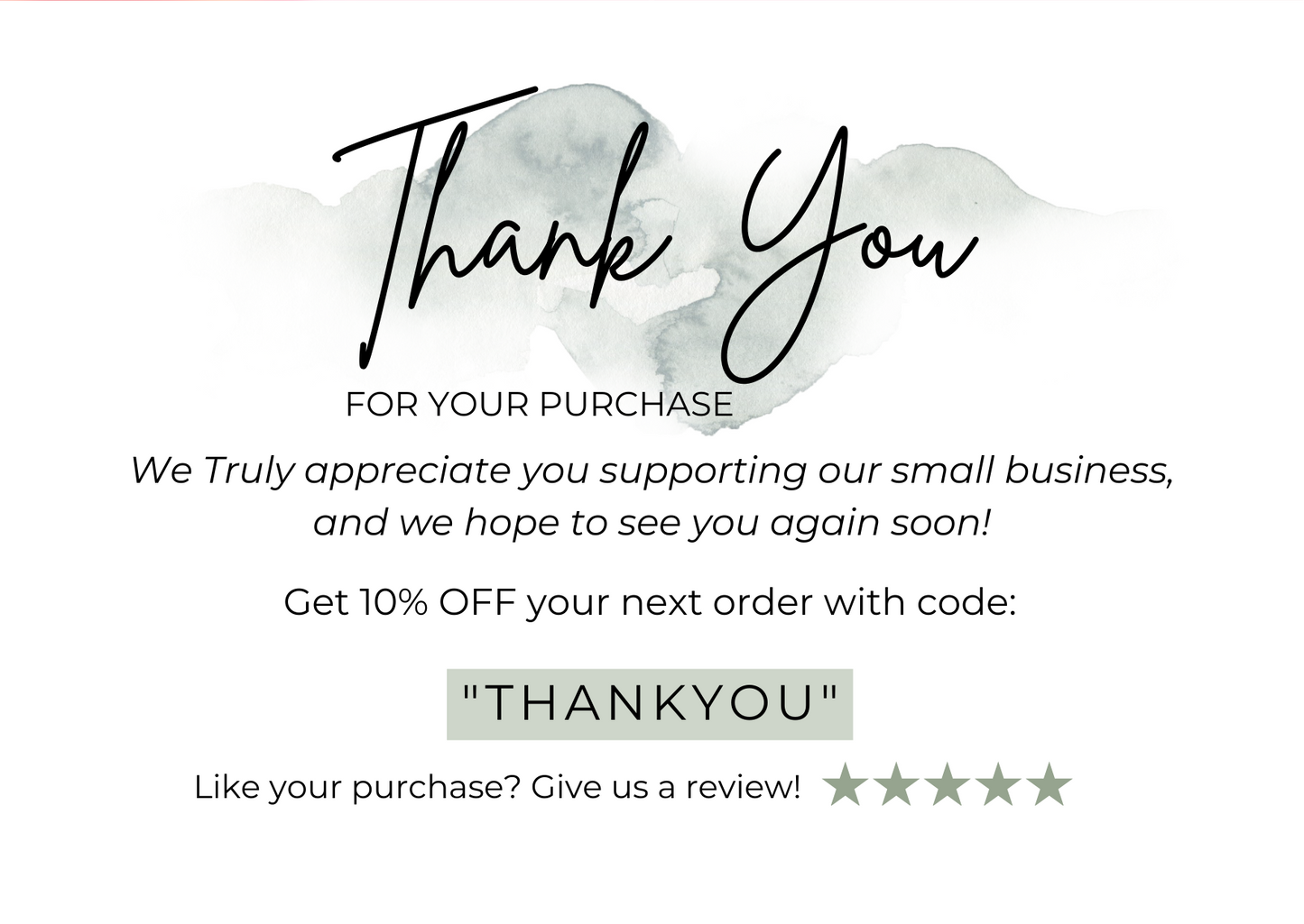 Grey Brushstroke Thank You Cards
