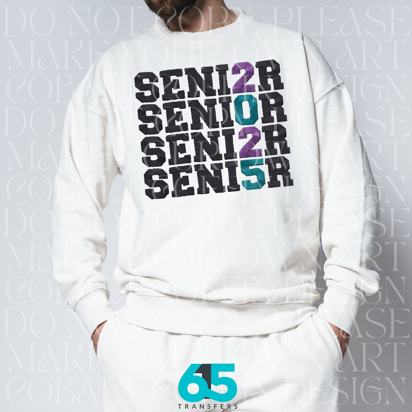 Purple/Teal Stacked Senior 2025 (RTP- Ready to Print)