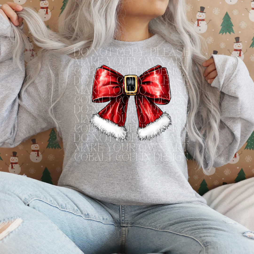 Santa Christmas Bow (RTP- Ready to Print)