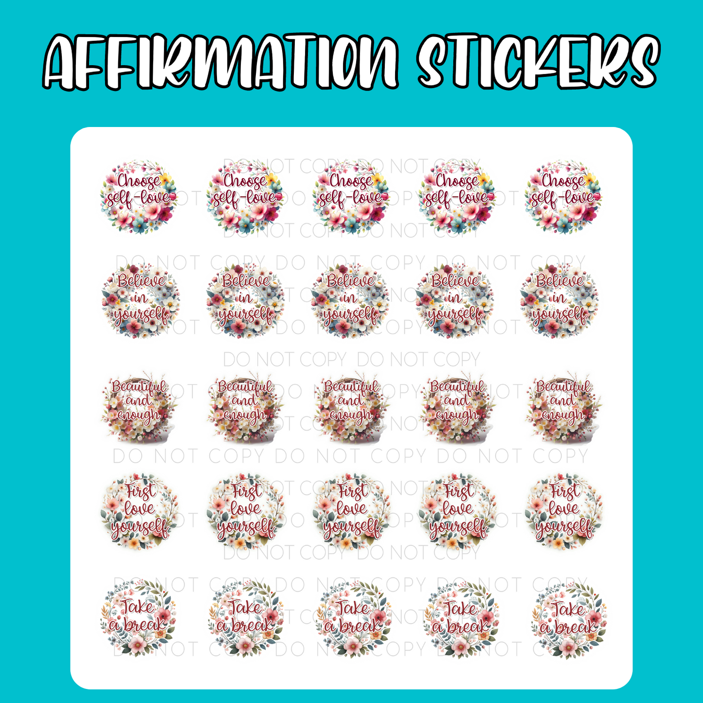 Affirmation Sticker Sheets