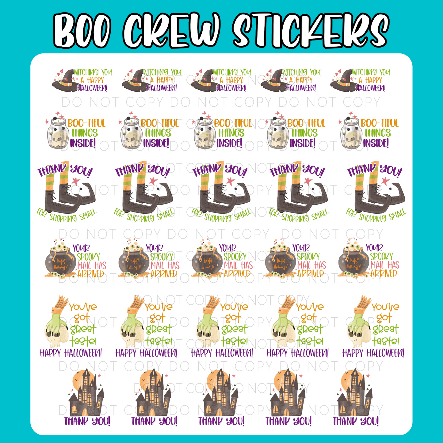 Boo Crew Sticker Sheets