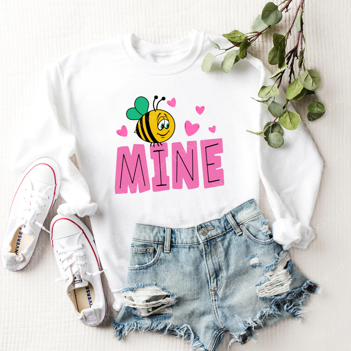Bee Mine Bee and Hearts (RTP- Ready to Print)