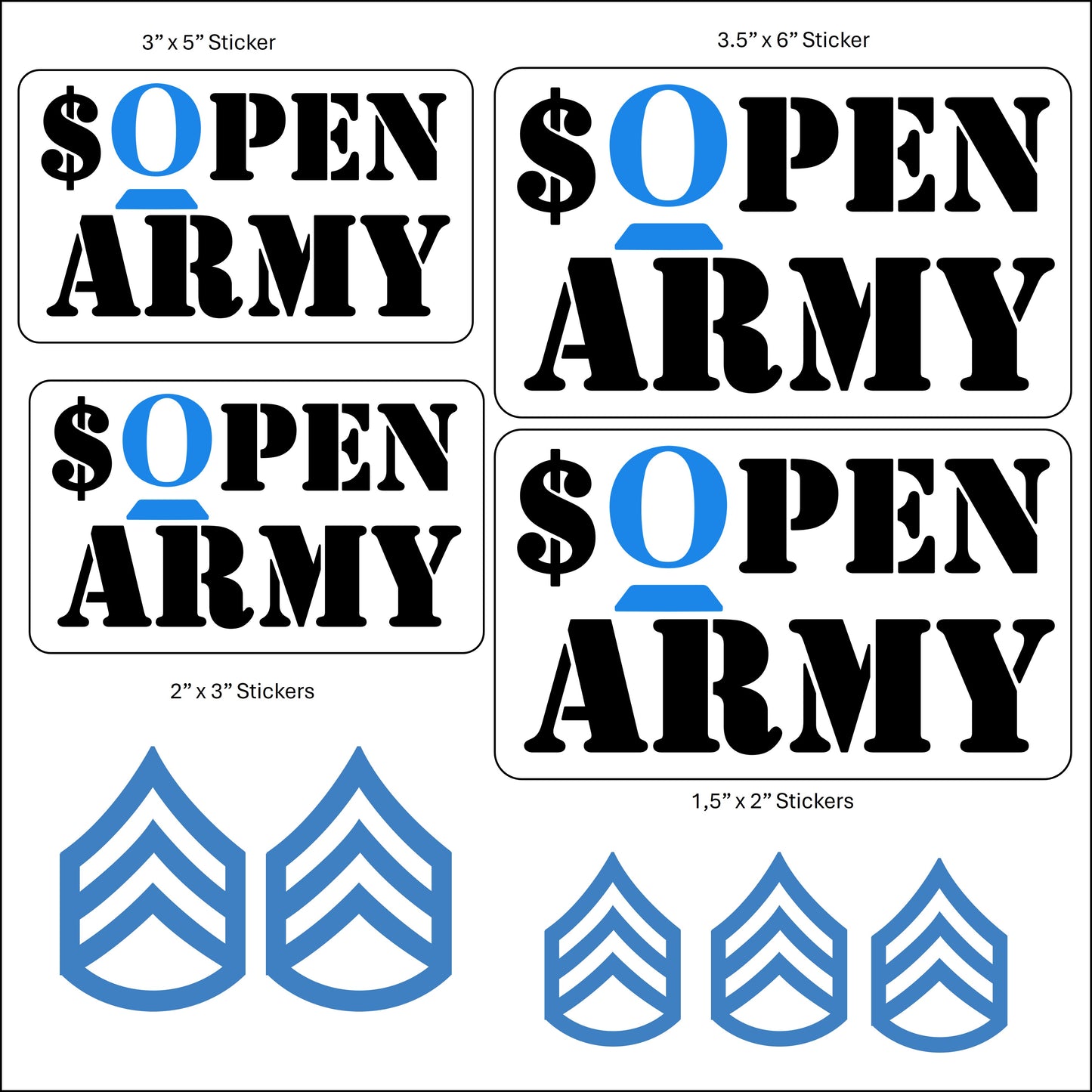 Open Army Stickers
