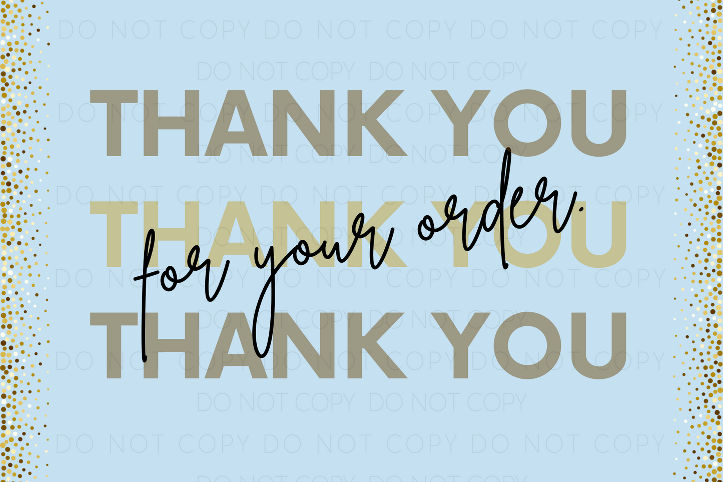 Glitter And Blue Thank You For Your Order