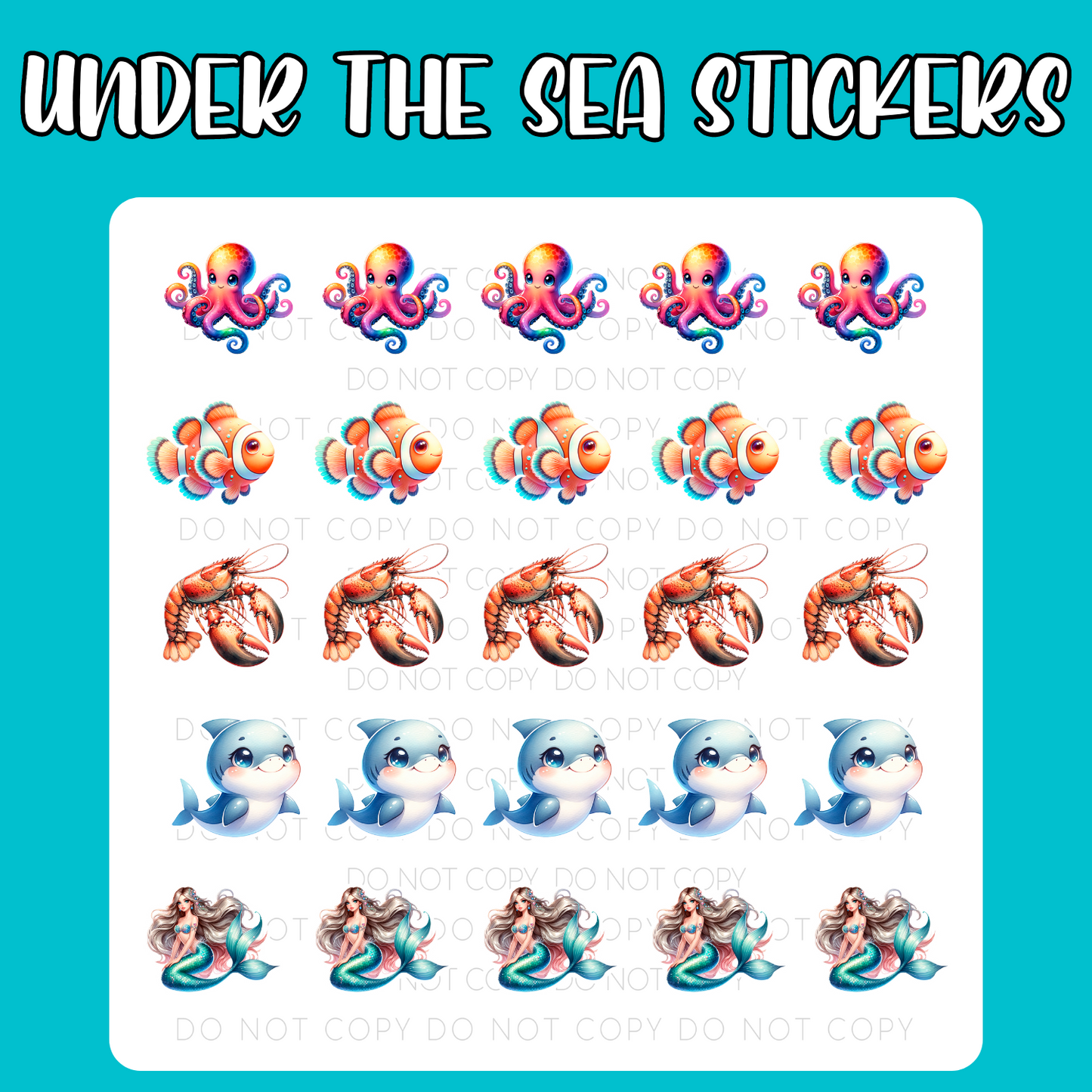 Under The Sea Sticker Sheets