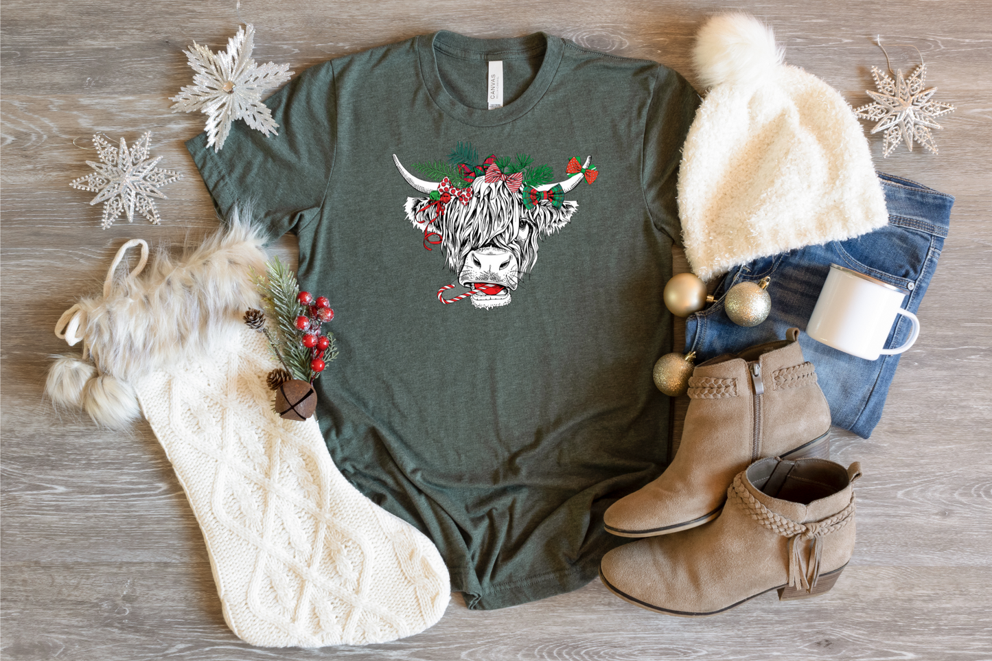 Christmas Highland Cow (RTP- Ready to Print)