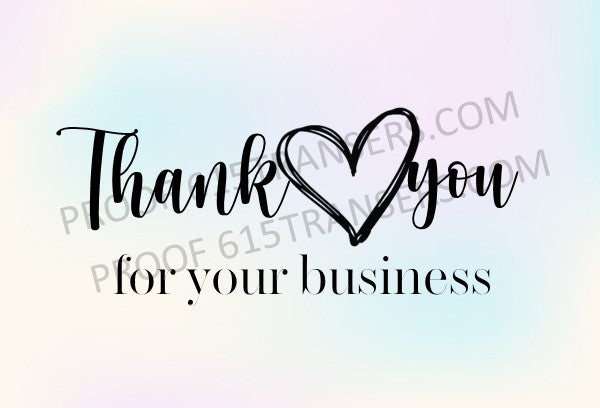 Thank You for Your Business