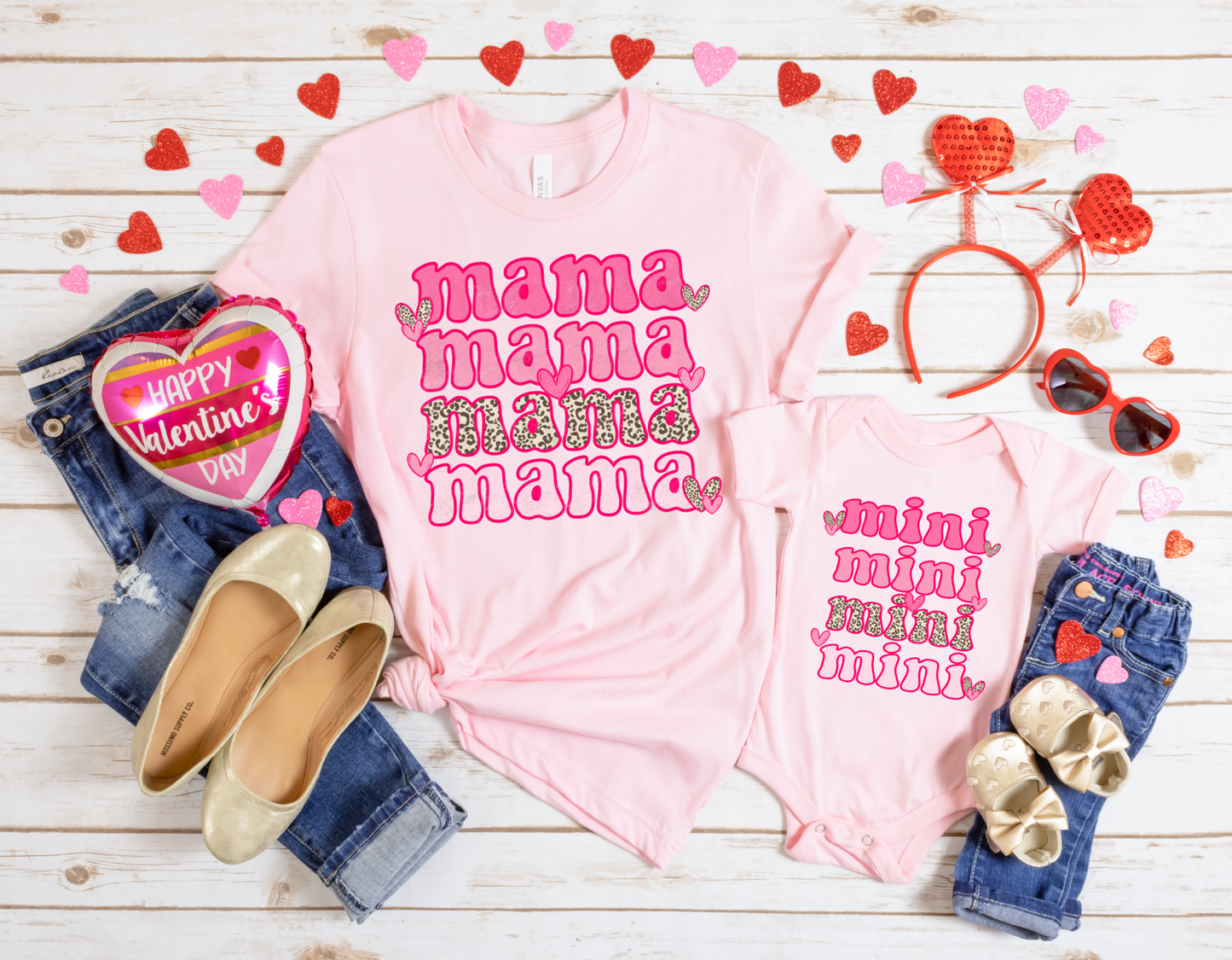 Mama/Mini Leopard Heart(RTP- Ready to Print)