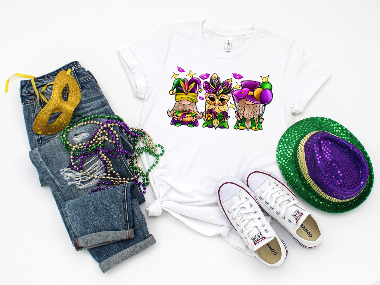 Mardi Gras Gnomes (RTP- Ready to Print)