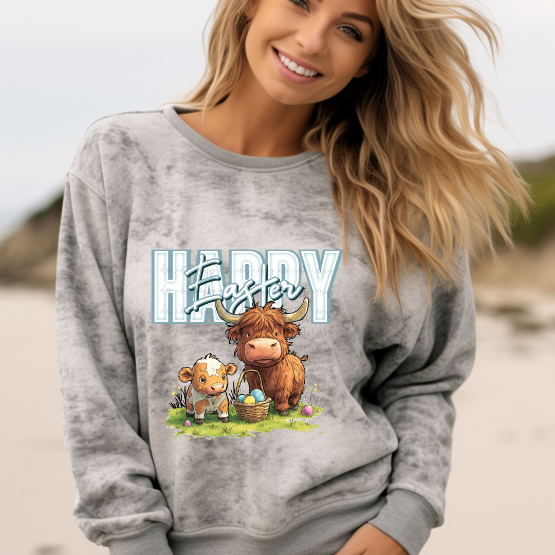 Highland Cow Happy Easter (RTP- Ready to Print)