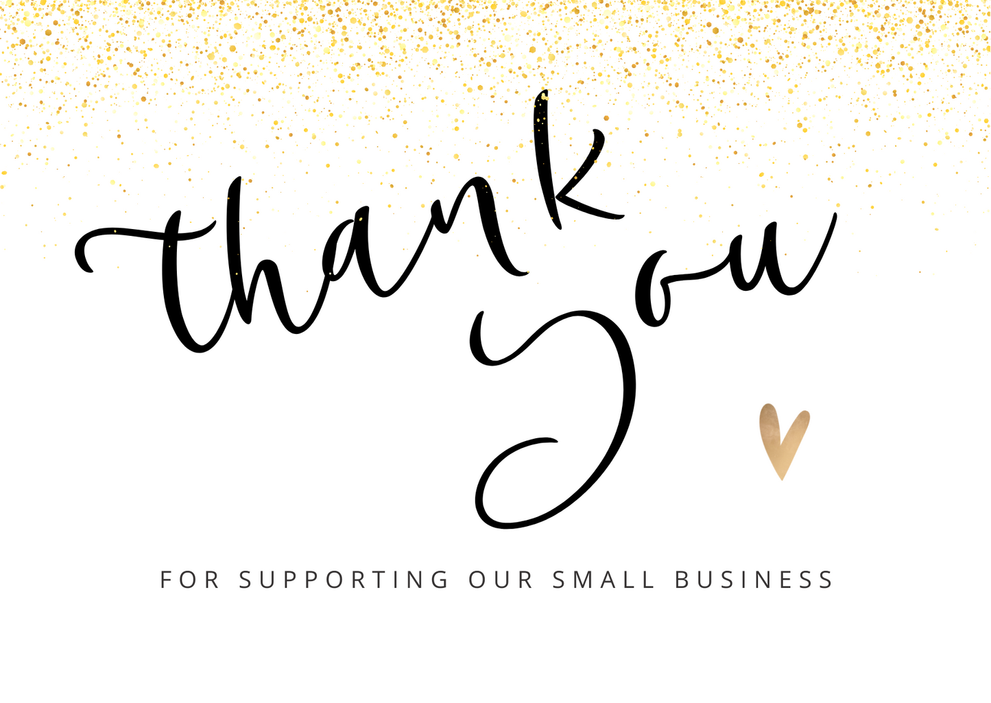 Gold Glitter Thank You Cards