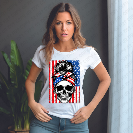 USA Lady Skull (RTP- Ready to Print)