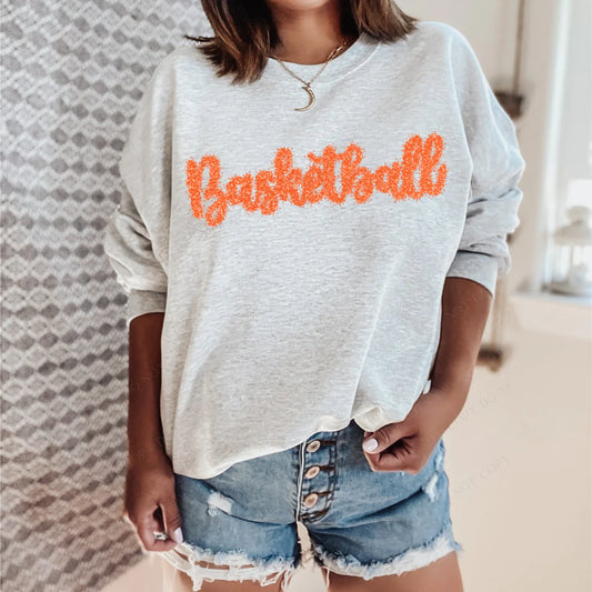 Basketball Tinsel Script Orange