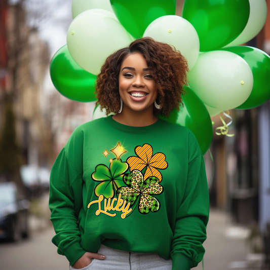 Yellow And Green Lucky Clovers (RTP- Ready to Print)