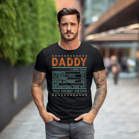 Daddy Nutritional Facts (RTP- Ready to Print)