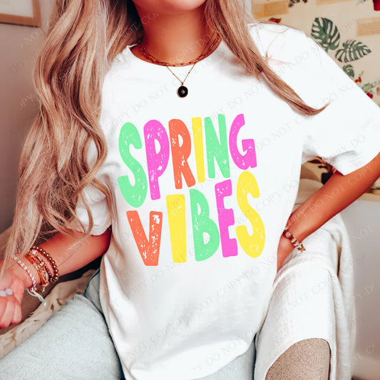 Spring Vibes Distressed Bright Colors