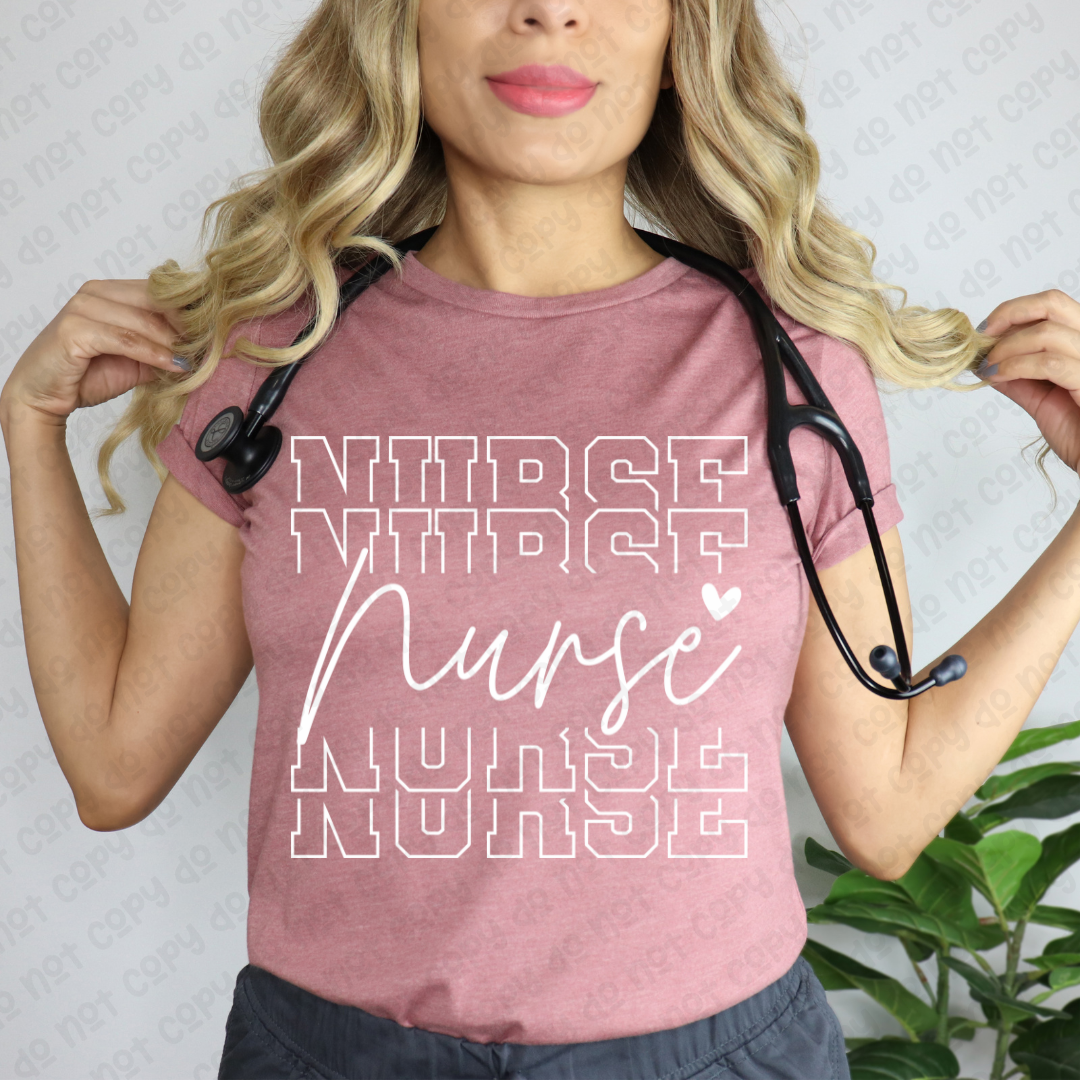 Stacked Nurse-White (RTP- Ready to Print)