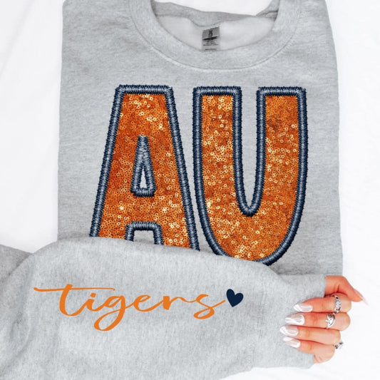 AU Tigers Faux Embroidery(RTP- Ready to Print)