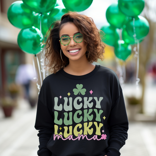 Stacked Lucky Mama With Clovers (RTP- Ready to Print)