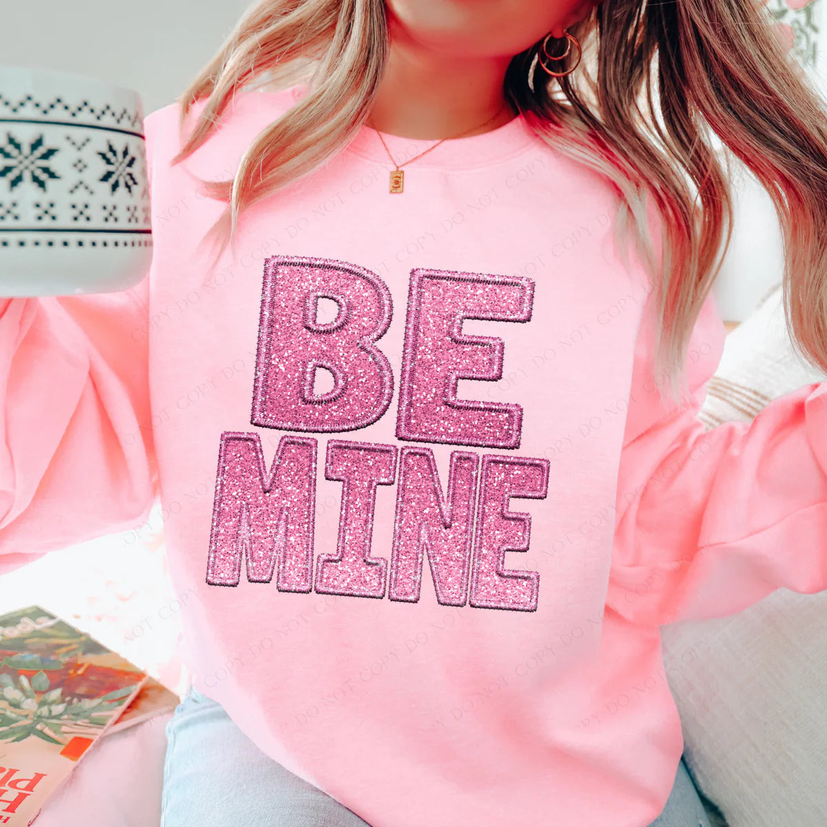 Be Mine Faux Embroidery And Ombre Glitter (RTP- Ready to Print)
