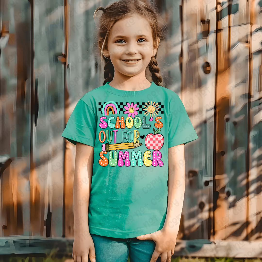 Schools Out For Summer Checkered (RTP- Ready to Print)