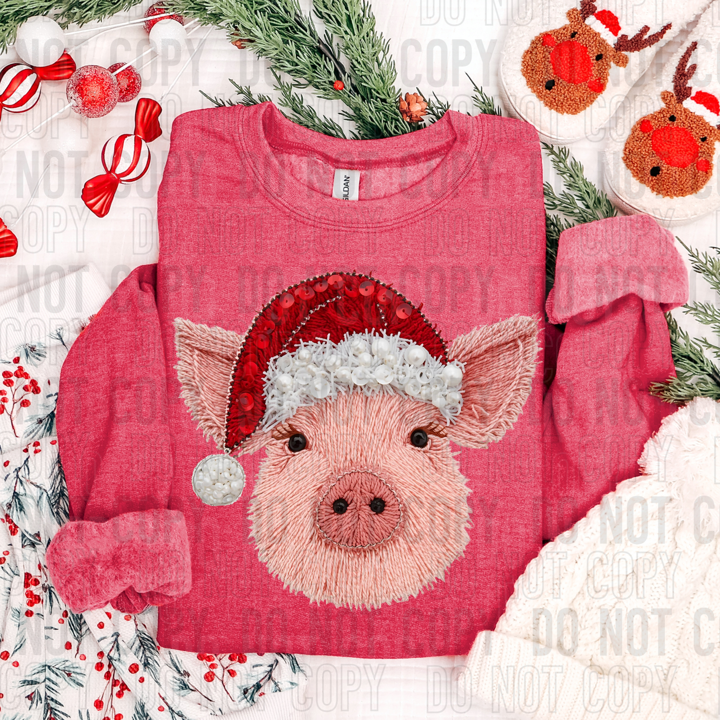 Christmas Pig Faux Yarn - Sale