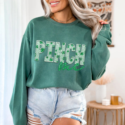 Pinch Me Faux Embroidery And Clovers Glitter (RTP- Ready to Print)