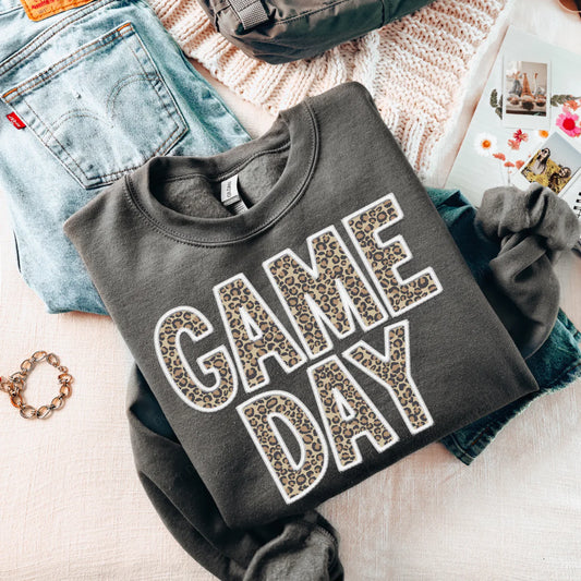 Game Day Leopard Faux Embroidery (RTP- Ready to Print)