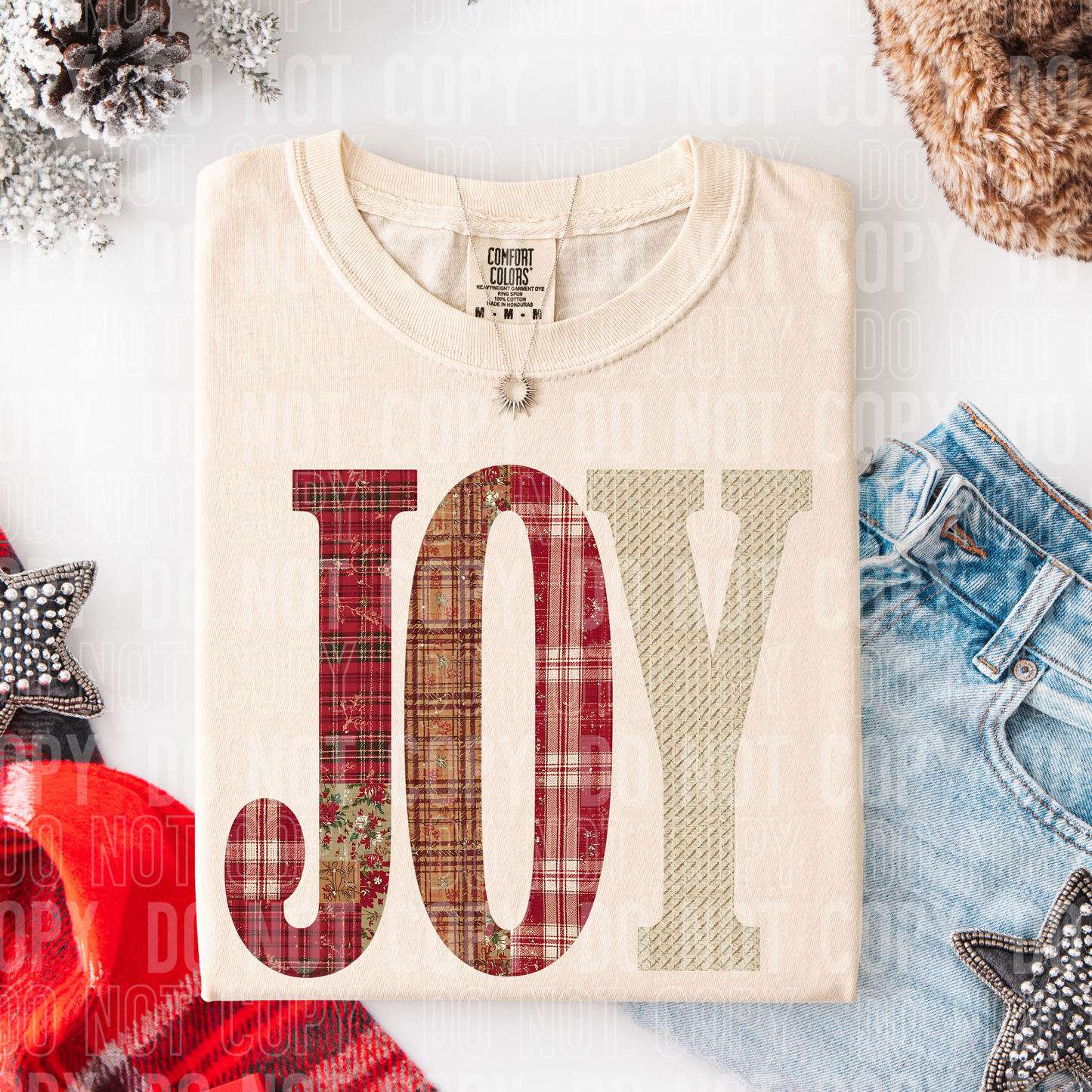 Joy Faux Patch Christmas