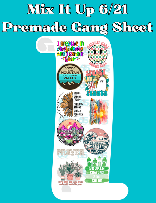 Mix of 6/21 Premade Gang Sheet - 22x60