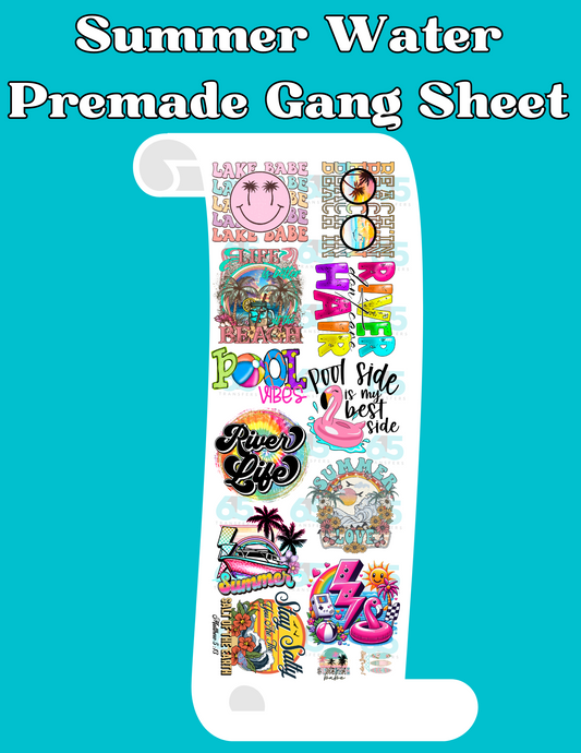 Summer Water Premade Gang Sheet - 22x60