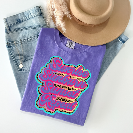 Sunrise Sunburn Sunset Repeat Leopard  (RTP- Ready to Print)