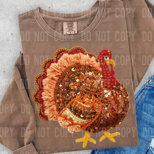 Thanksgiving Turkey Faux Yarn Sequin