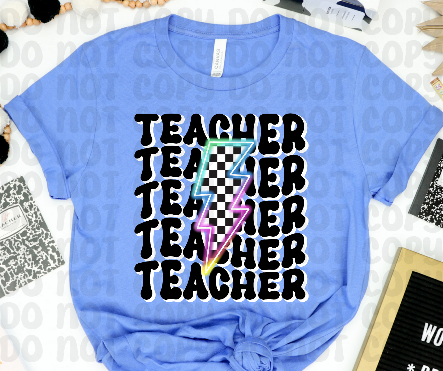 Neon Teacher  (RTP- Ready to Print)