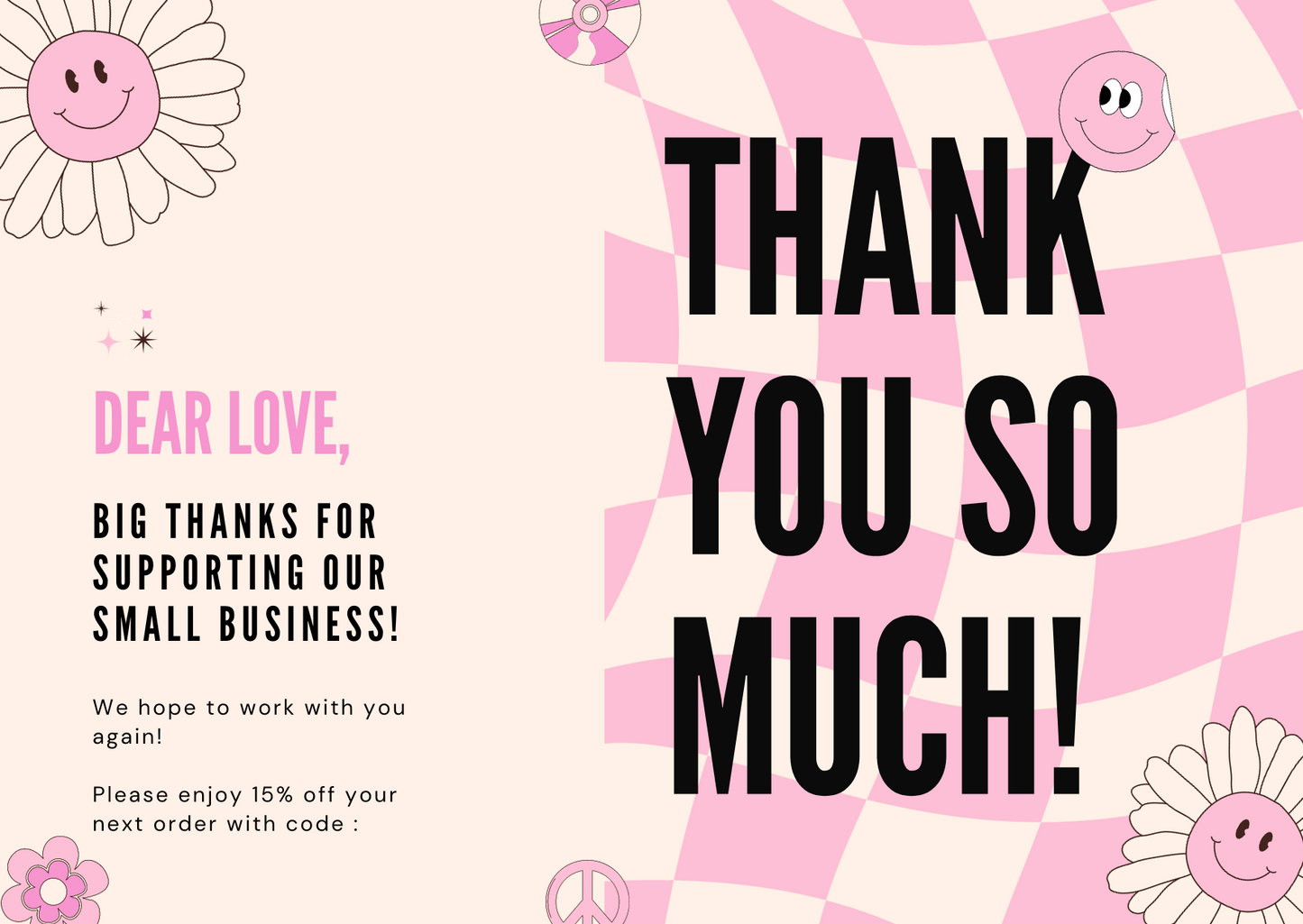 Checkered Thank You Cards