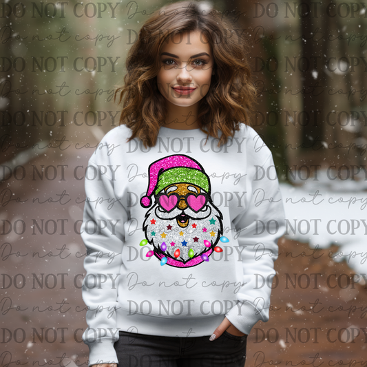 Pink Sequin Santa (RTP- Ready to Print)