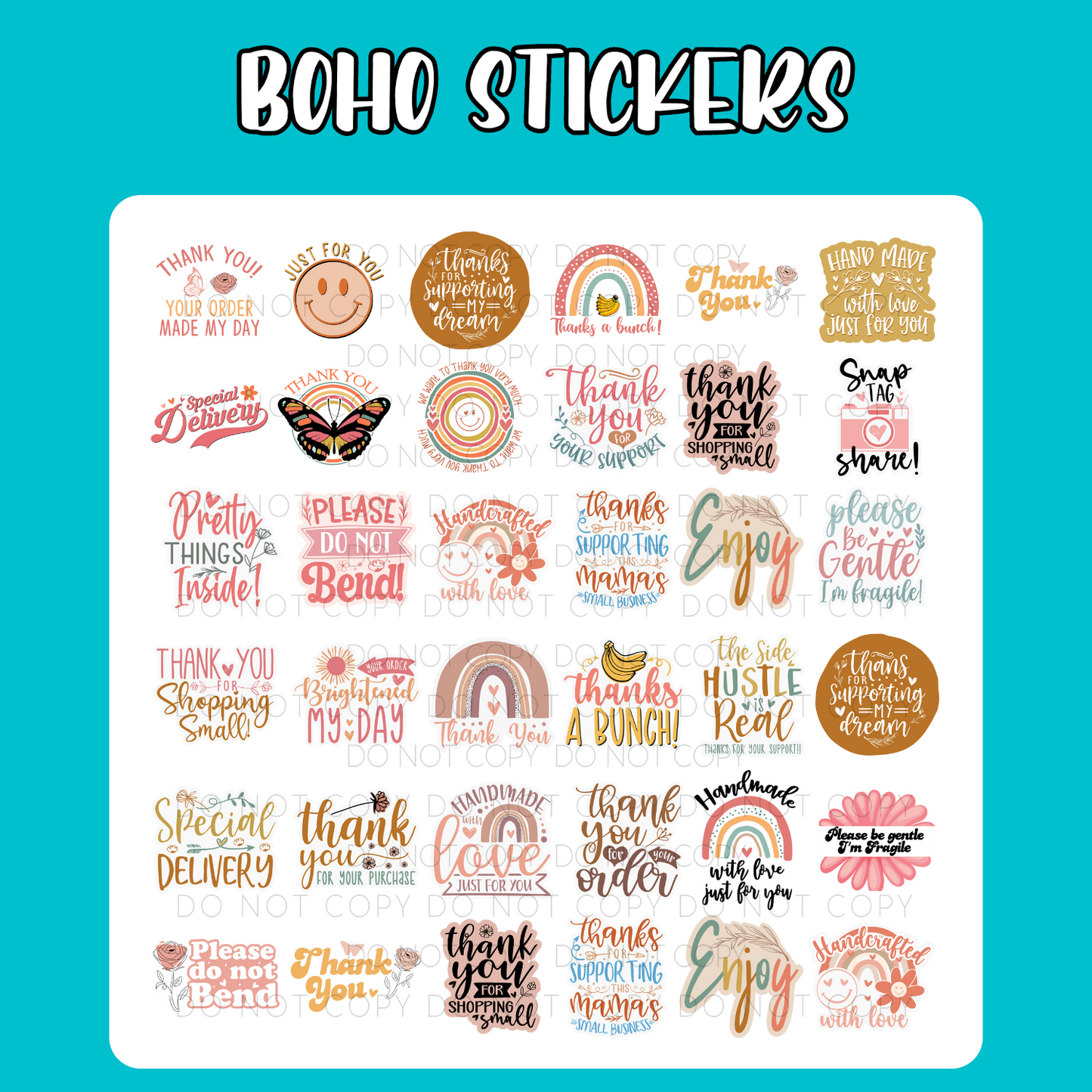 Boho Sticker Sheets