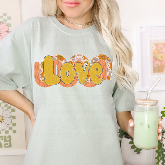 Retro Floral LOVE (RTP- Ready to Print)