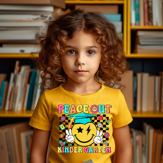 Peace Out Kindergarten Grad Cap (RTP- Ready to Print)