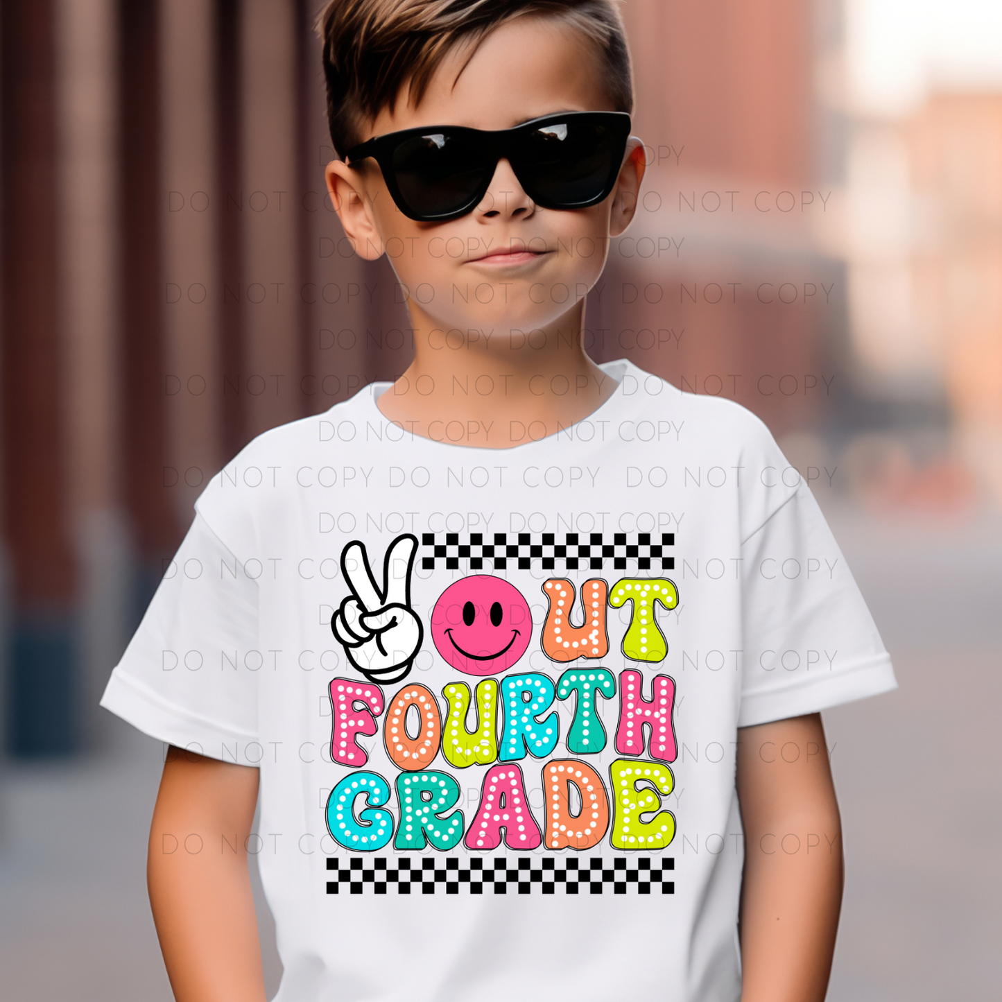 Retro Peace Out Fourth Grade (RTP- Ready to Print)