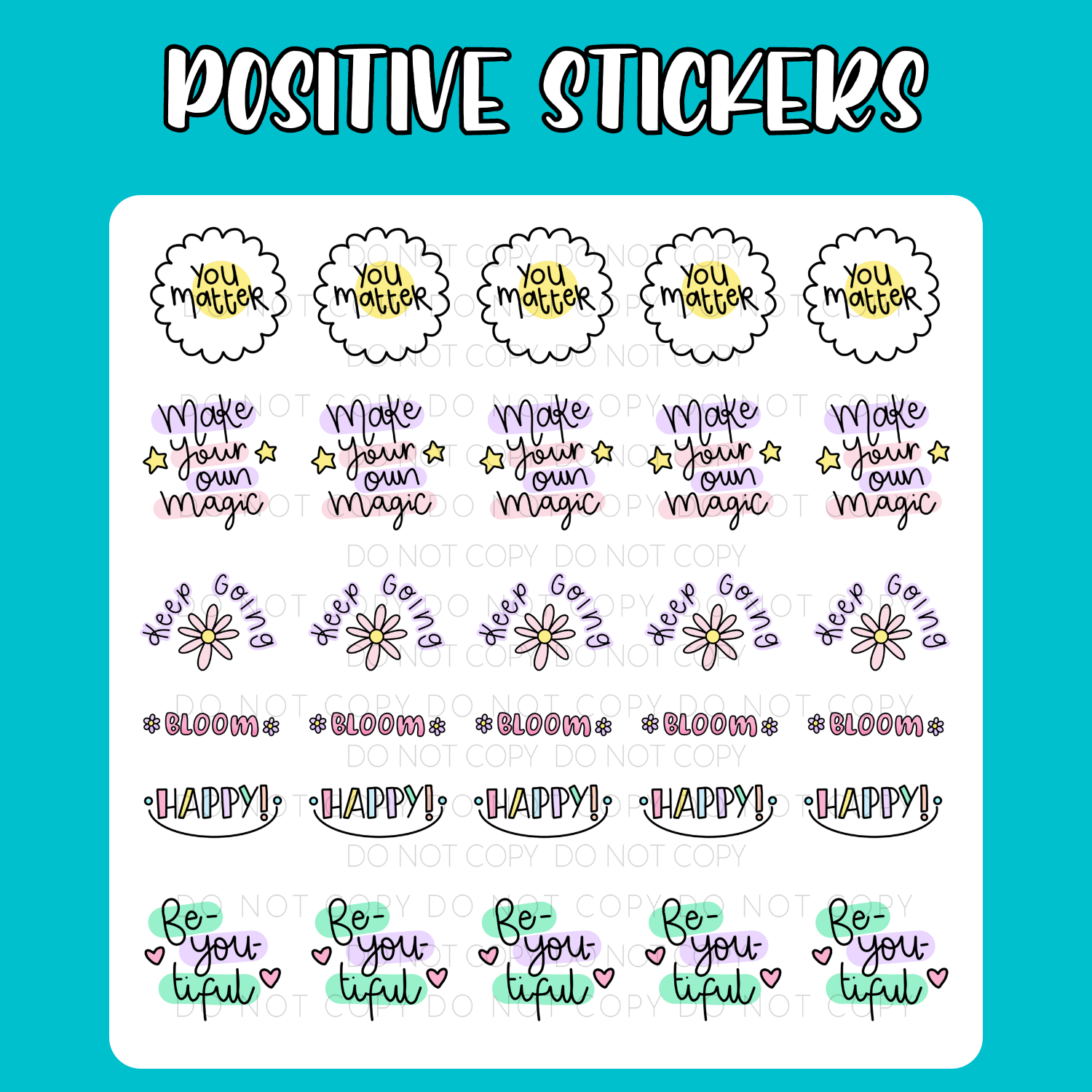 Sticker Feeling Positive Positive Sticker Sheets – 615transfers