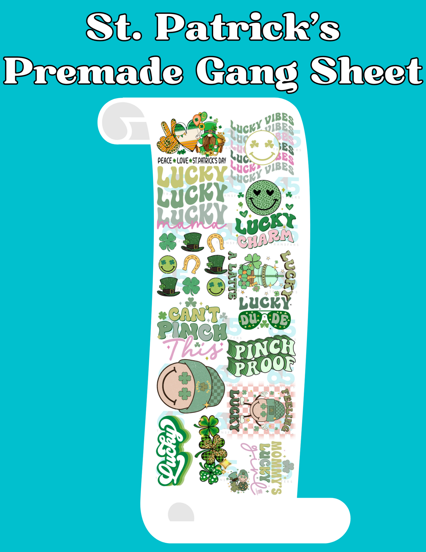 St. Patrick's Gang Sheet - 22x60