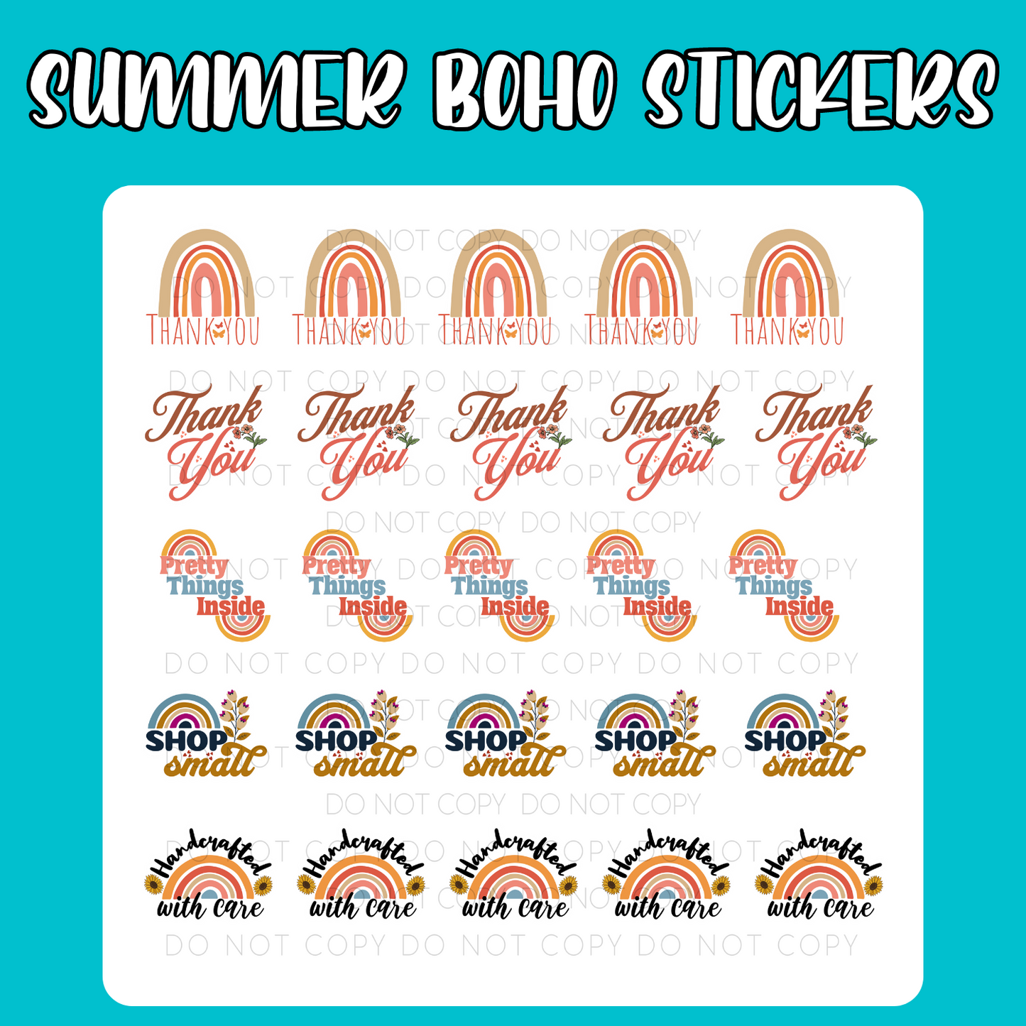 Boho Summer Sticker Sheets