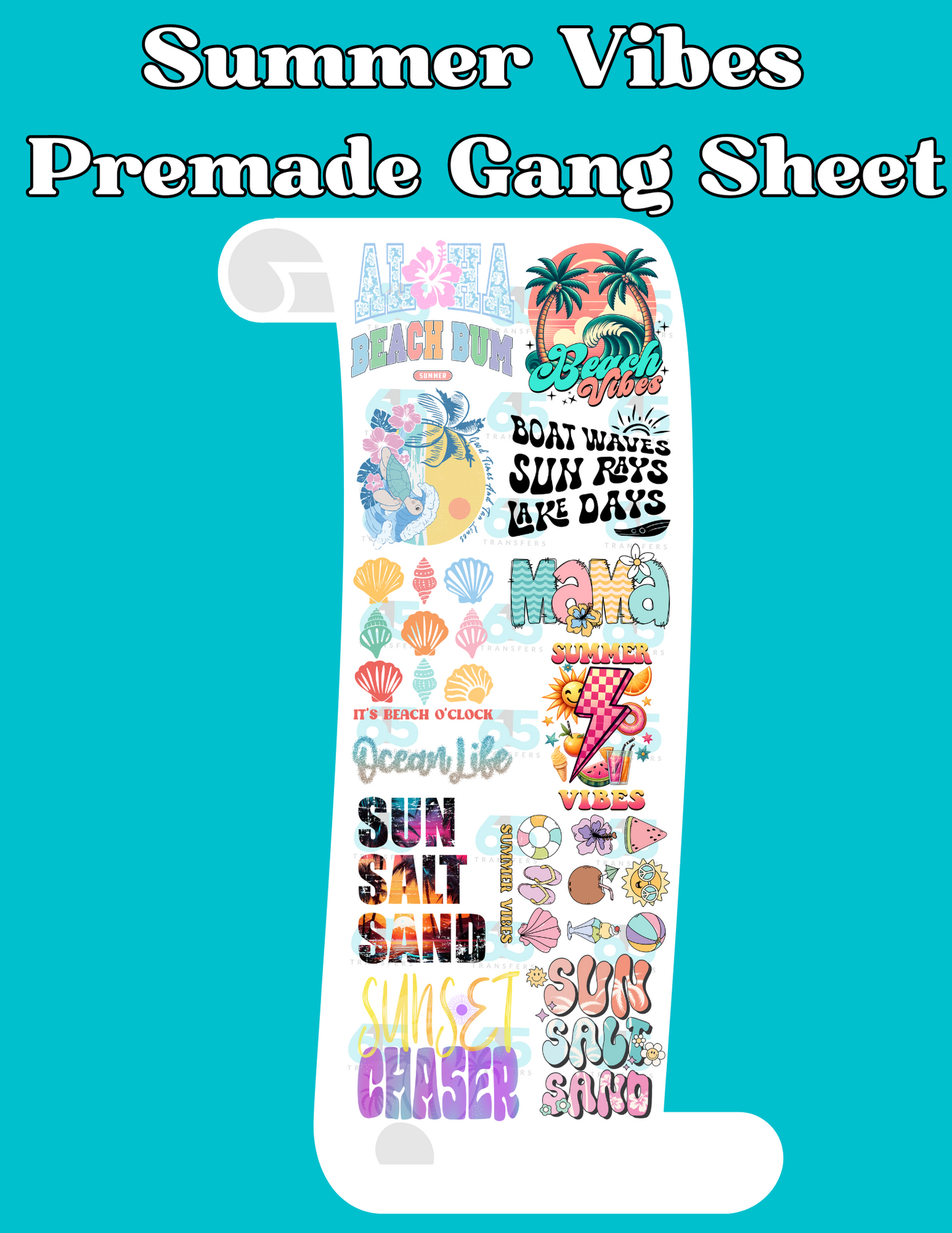 Summer Vibes Gang Sheet - 22x60